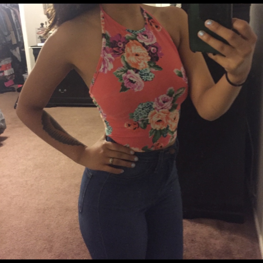 Pink halter top