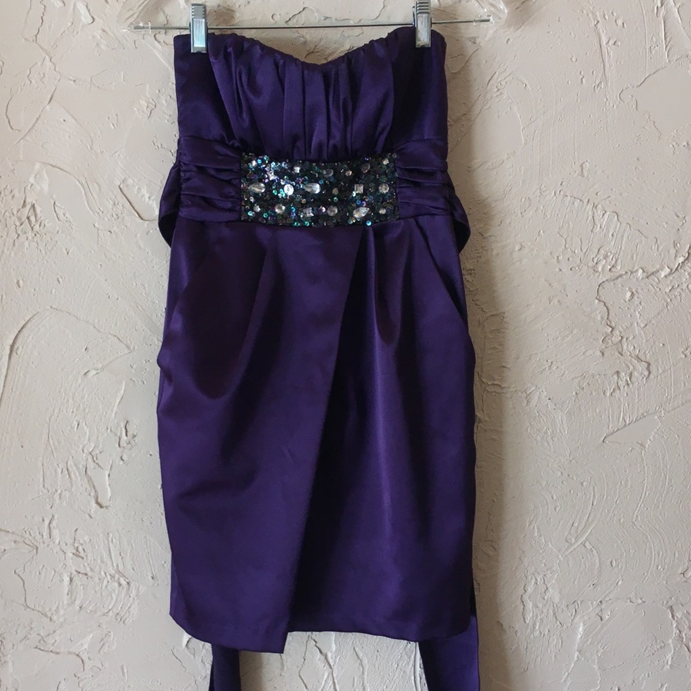 Deep Purple Satin Teeze Me Dress
