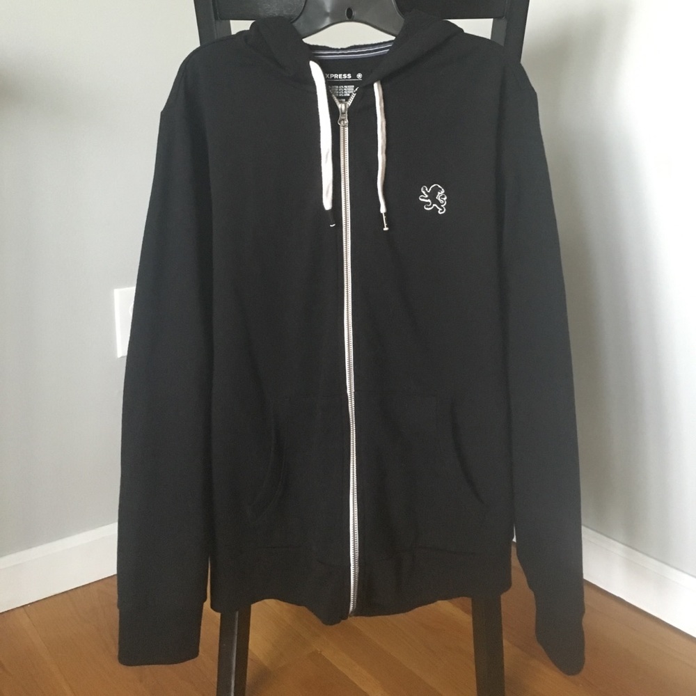 NWOT Mens express black zip up hoodie
