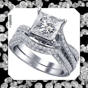 ⚡1HR SALE🆕Gorgeous 2pc Wedding Ring Set