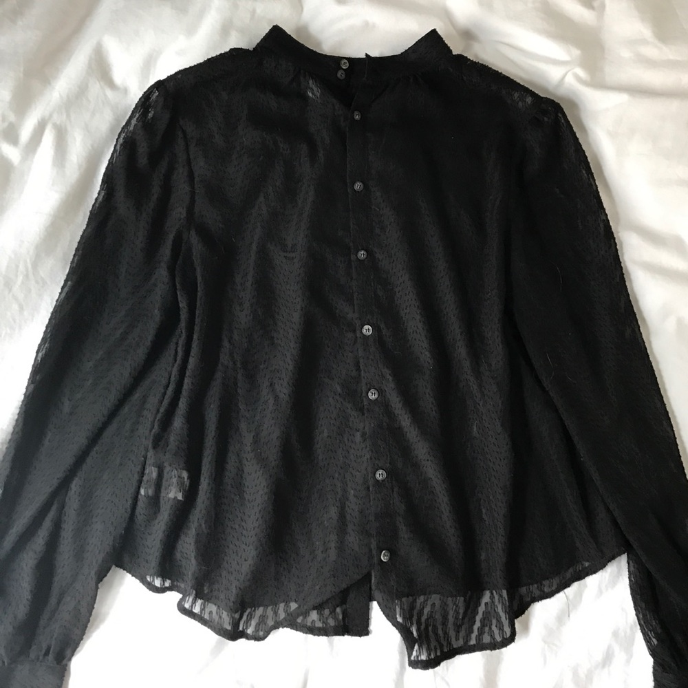 Free People sheer black blouse