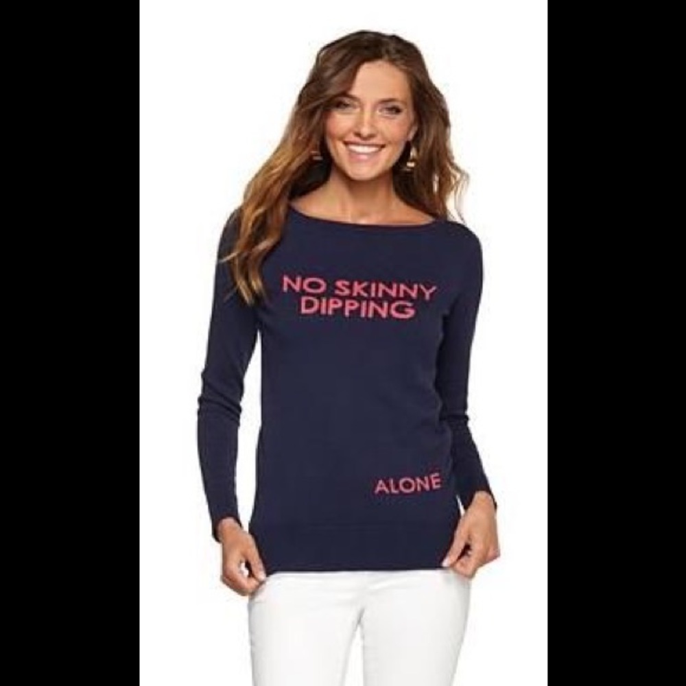 Lilly Pulitzer NO SKINNY DIPPING ALONE sweater