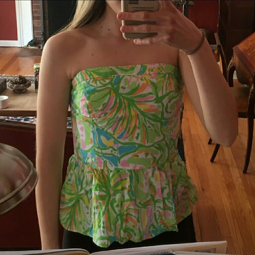 Lily Pulitzer Shandy Strapless Peplum Top