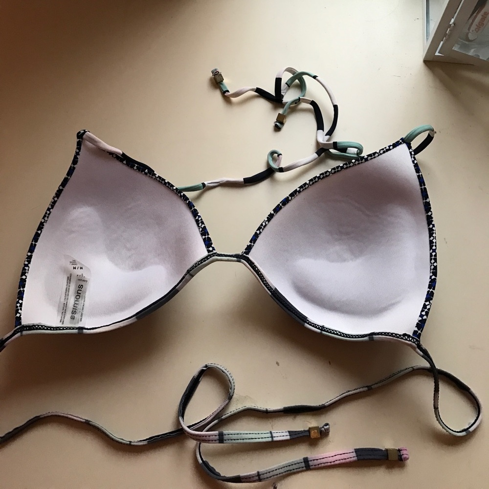 Blue Patterned Bikini Top - Picture 2 of 2