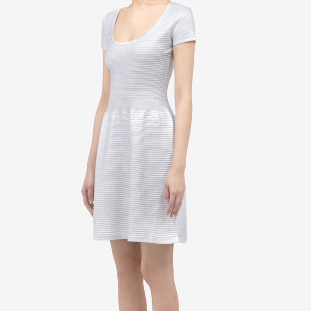 Sandro metallic cotton blend dress