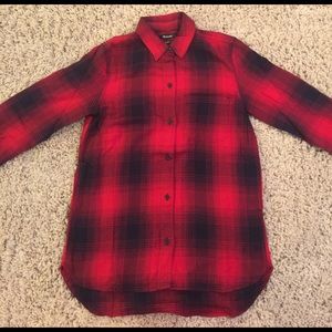 NWT Madewell Red Classic Flannel Shirt - size XS