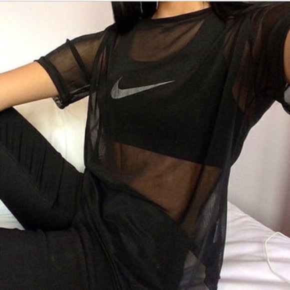 Nasty Gal Dresses & Skirts - Black Mesh Oversized Jersey Dress Overlay