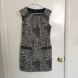 Nine West Leather trimmed sheath dress