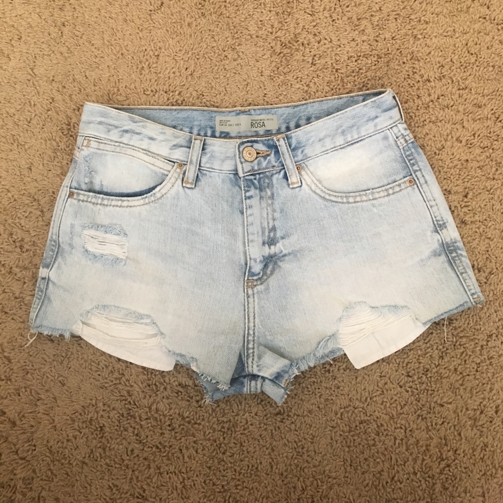 Topshop Moto Rosa denim shorts (Petite)