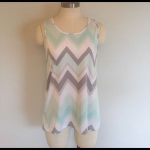 Aqua & Grey Racer Back Tank NWOT