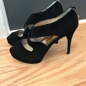 Black Suede Michael Kors Heels 9.5