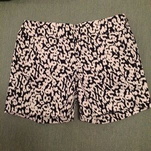 J. Crew Navy & White Leopard Print Shorts Size 00