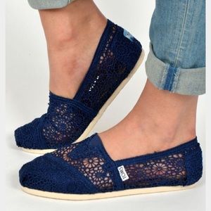 Navy Blue Crochet Toms