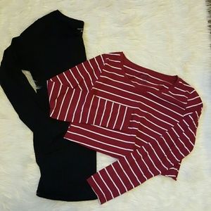 2 long sleeve maternity tops