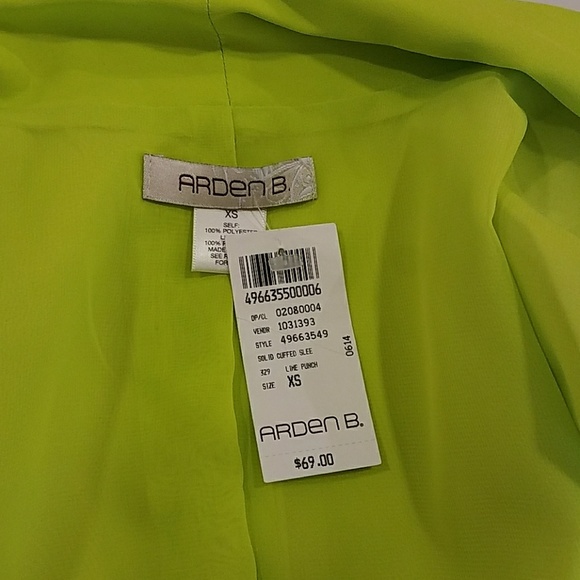 NWT Arden B Electric Lime Blazer - Picture 4 of 4