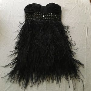Black Feather Prom Dress
