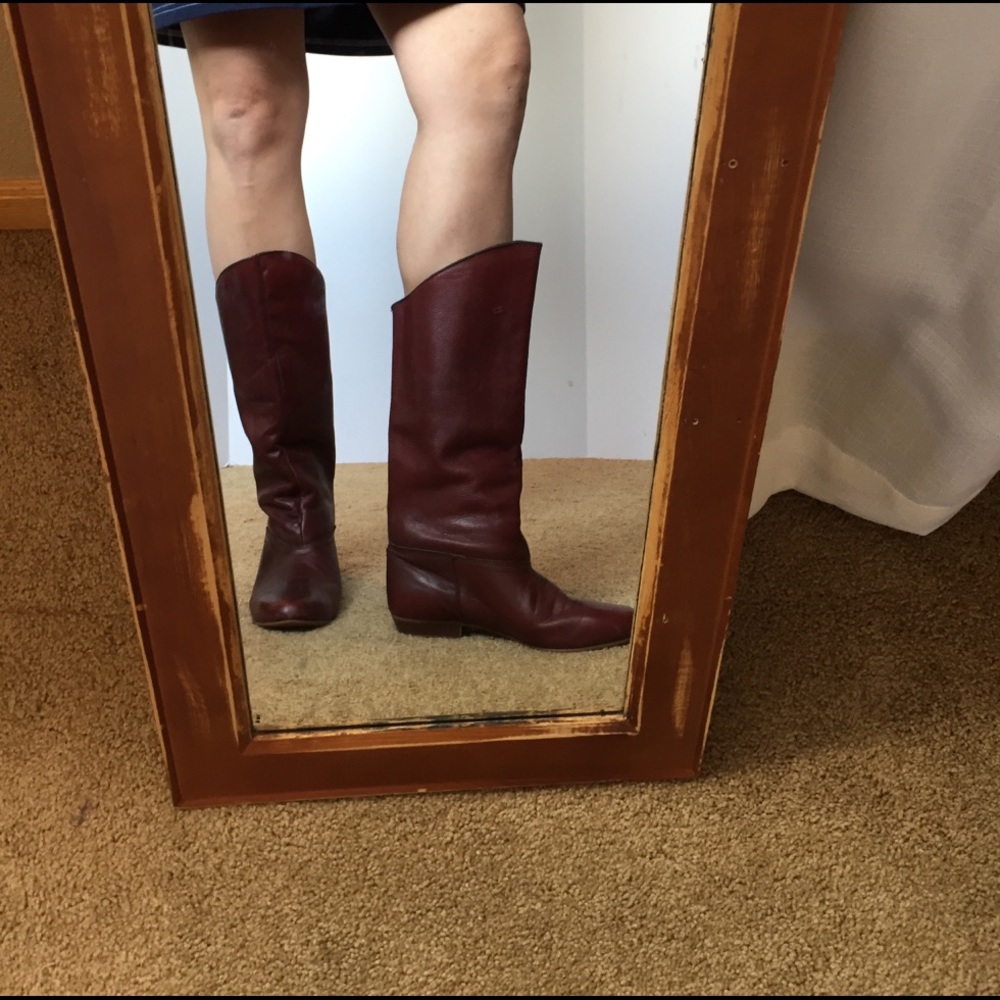 Genuine leather red boots - Picture 2 of 2