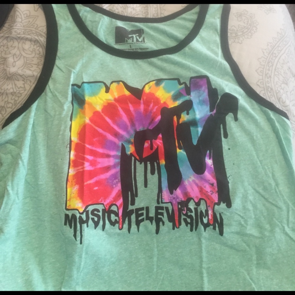 MTV Splattered Tye Dye Tank Top Mens