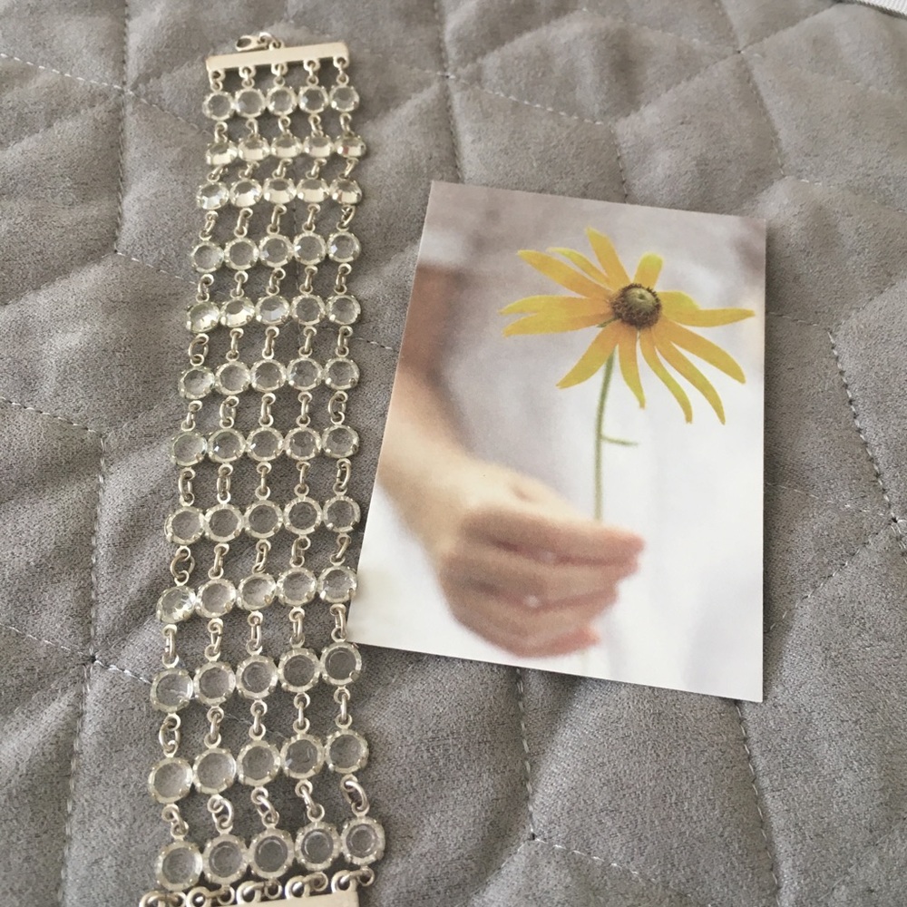 Custom silver link sparkly bracelet