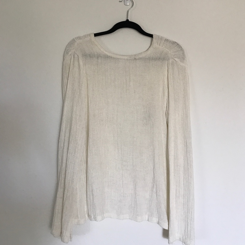 Stone Cold Fox Open Back L/S Blouse - White