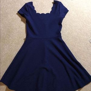 Navy blue scalloped dress
