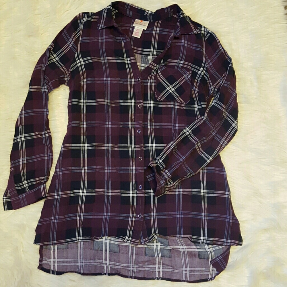 Plaid maternity top