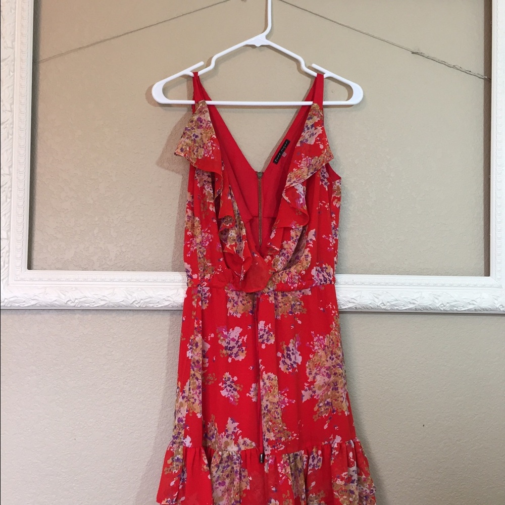 Beautiful red floral summer dress
