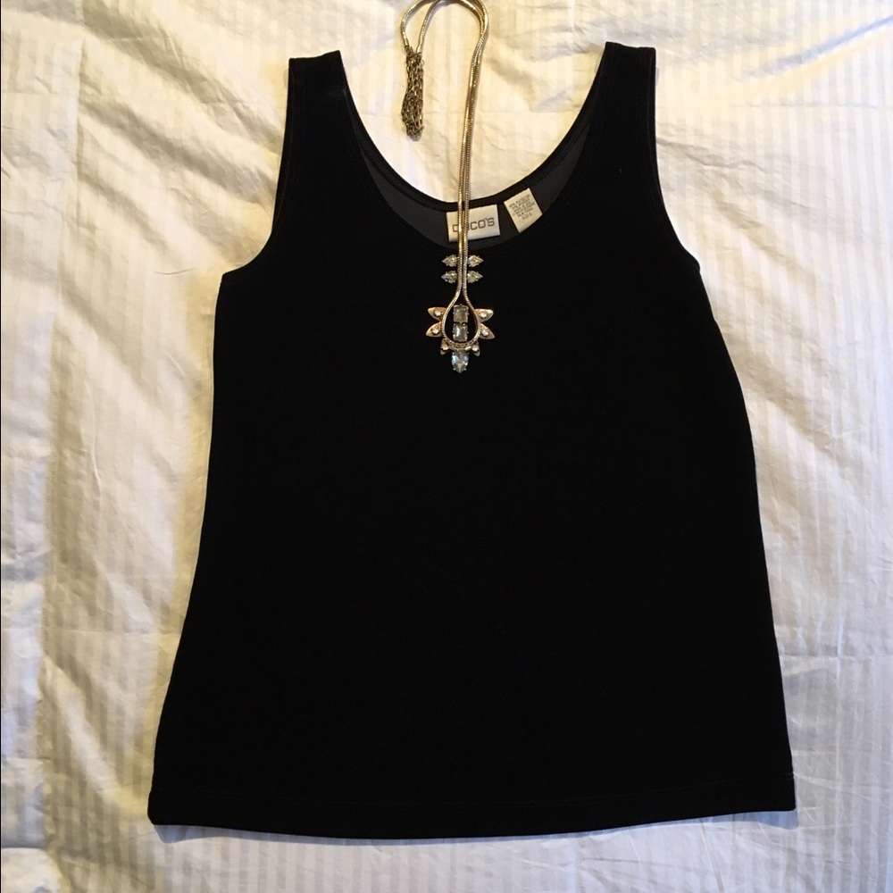Chico's Black Velour Tank 💋 EUC. 💋 Size 0