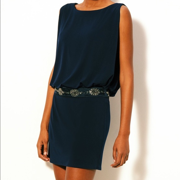 Laundry by Shelli Segal Dresses & Skirts - Laundry by Shelli Segal Black Beaded Blouson Mini