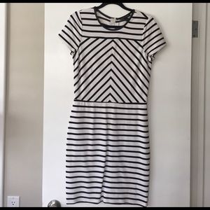 Black White Striped Banana Republic Dress size 8