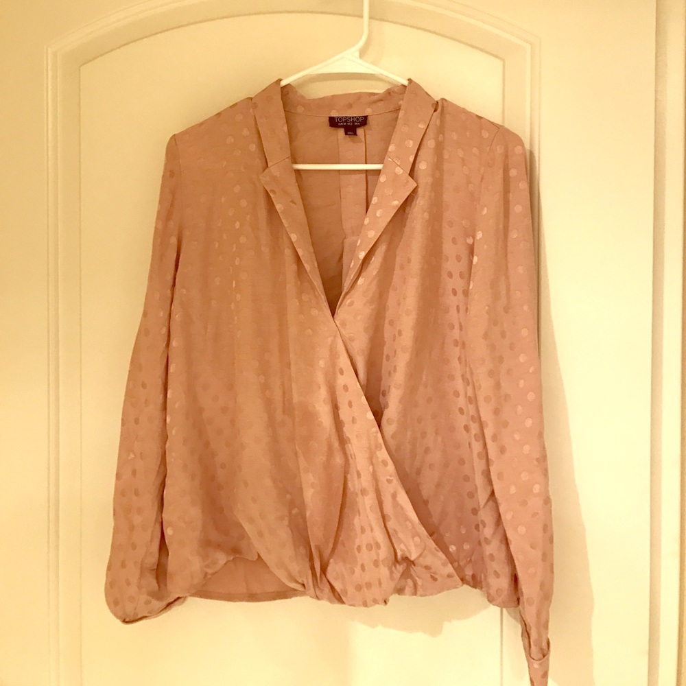 Polkadot pink blouse from Topshop! Never worn!