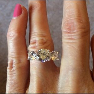 Sterling silver 3 ct. cubic zirconia ring.