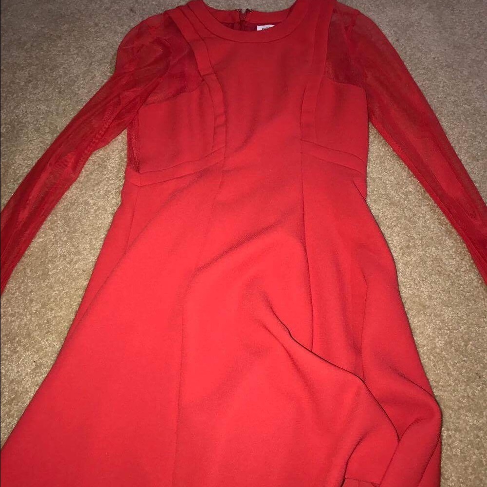 Red mesh BCBG dress