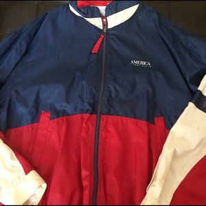 Vintage Red white&blue perry Ellis windbreaker