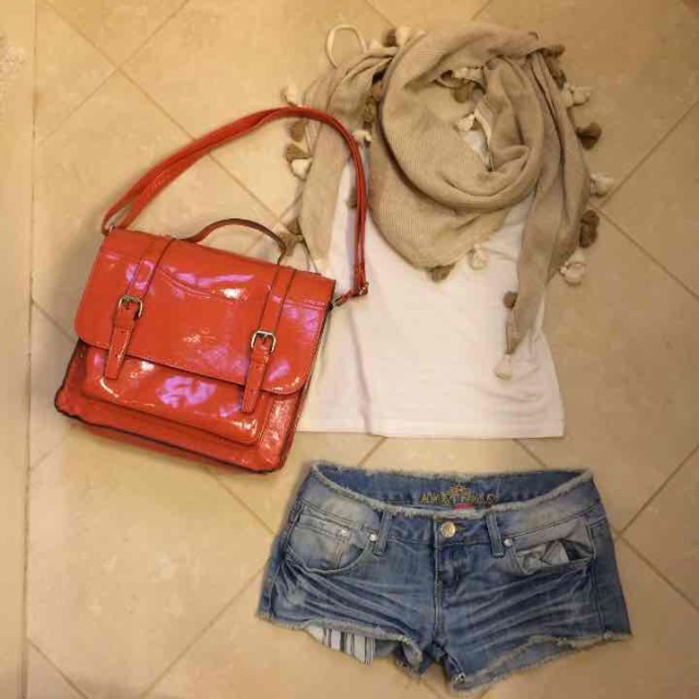 Deep Orange Shoulder Purse