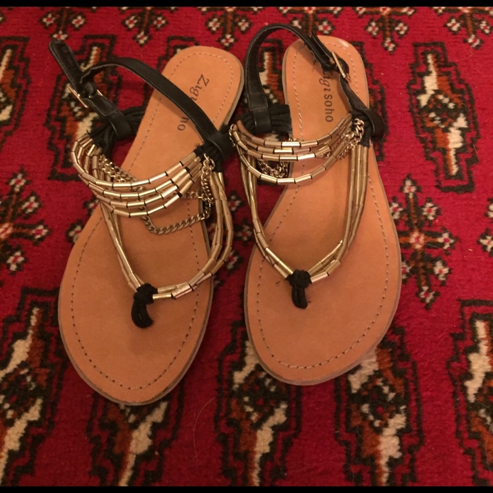 Strapped Gold Sandals