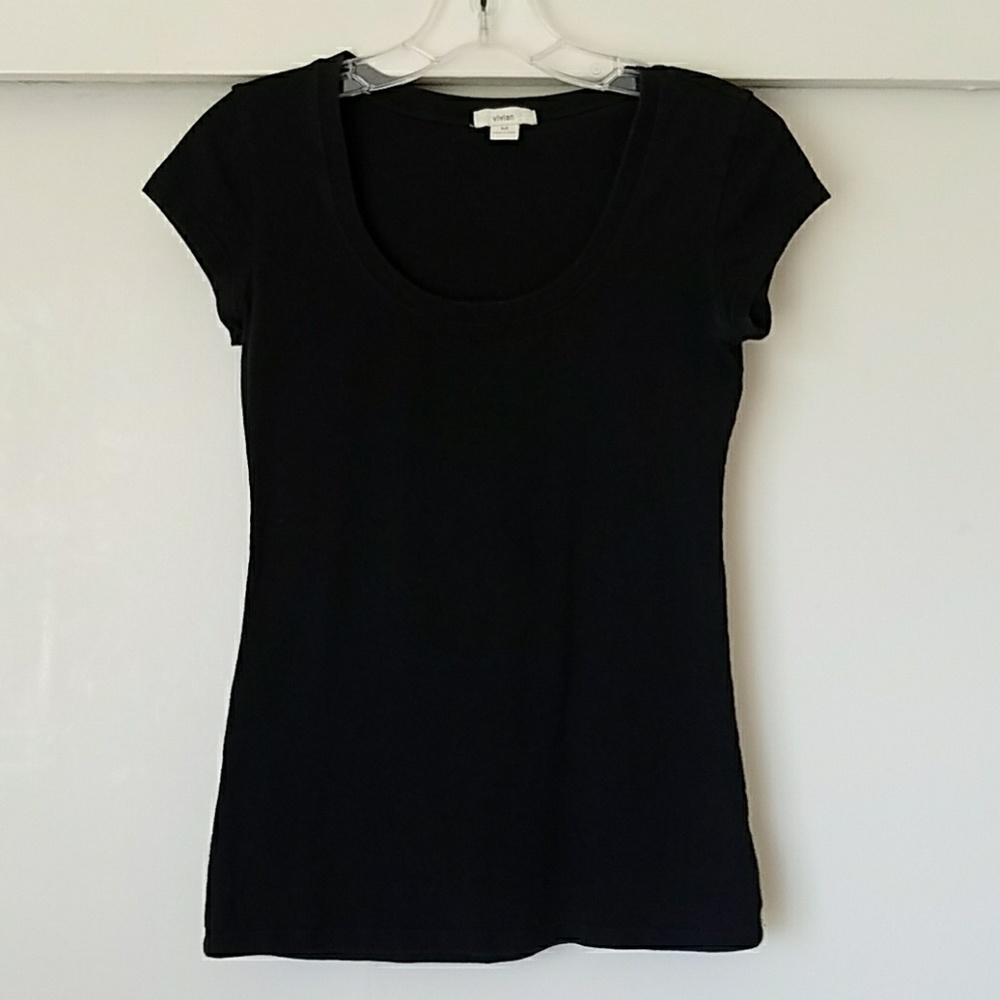 Vivian black cotton short sleeve t-shirt