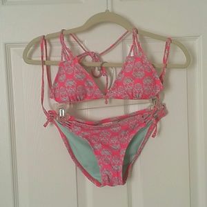 Pink skull bikini set
