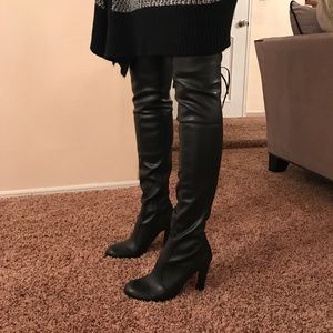 Betsey Johnson Betseyville thigh high black boots