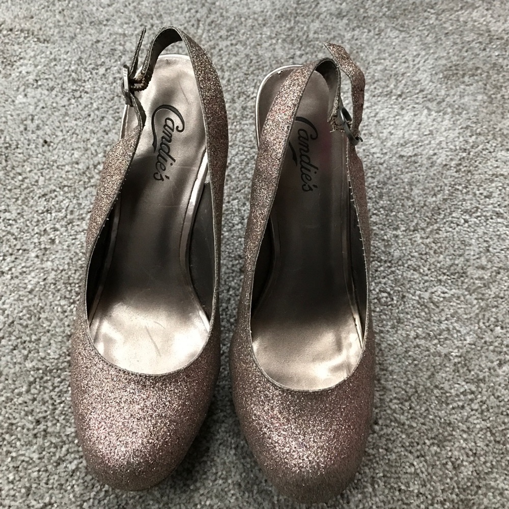 Candies glitter sling backs
