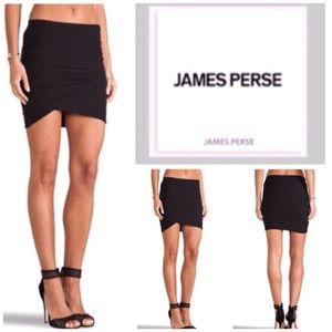 James Peres Black Ruched Mini Skirt - NWT
