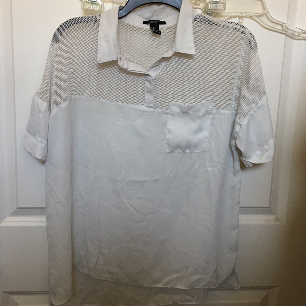 Forever 21 boxy oversized white top