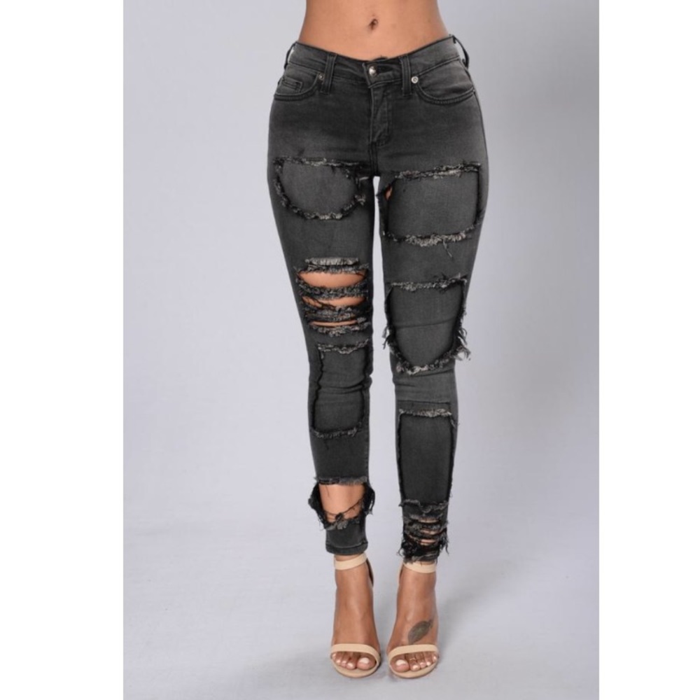 Faded black jeans