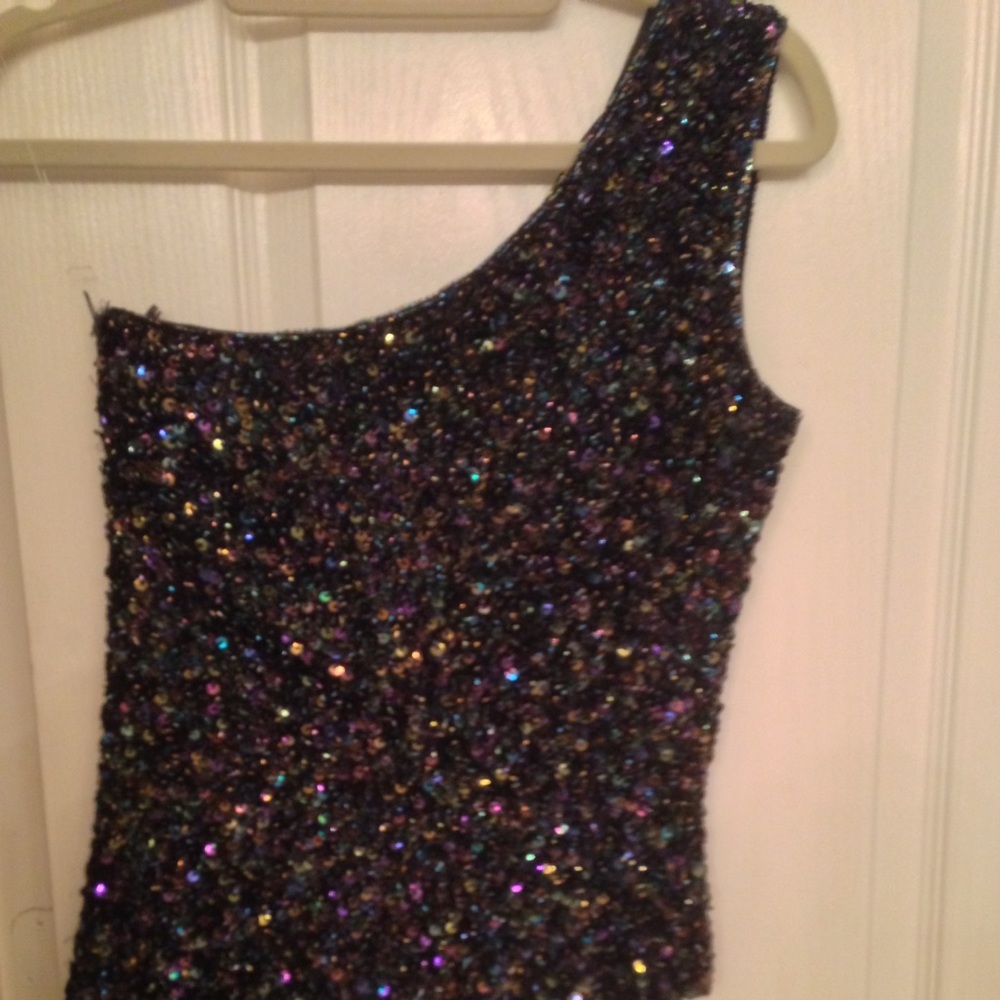 Vintage couture Lillie Rubin one-shoulder top