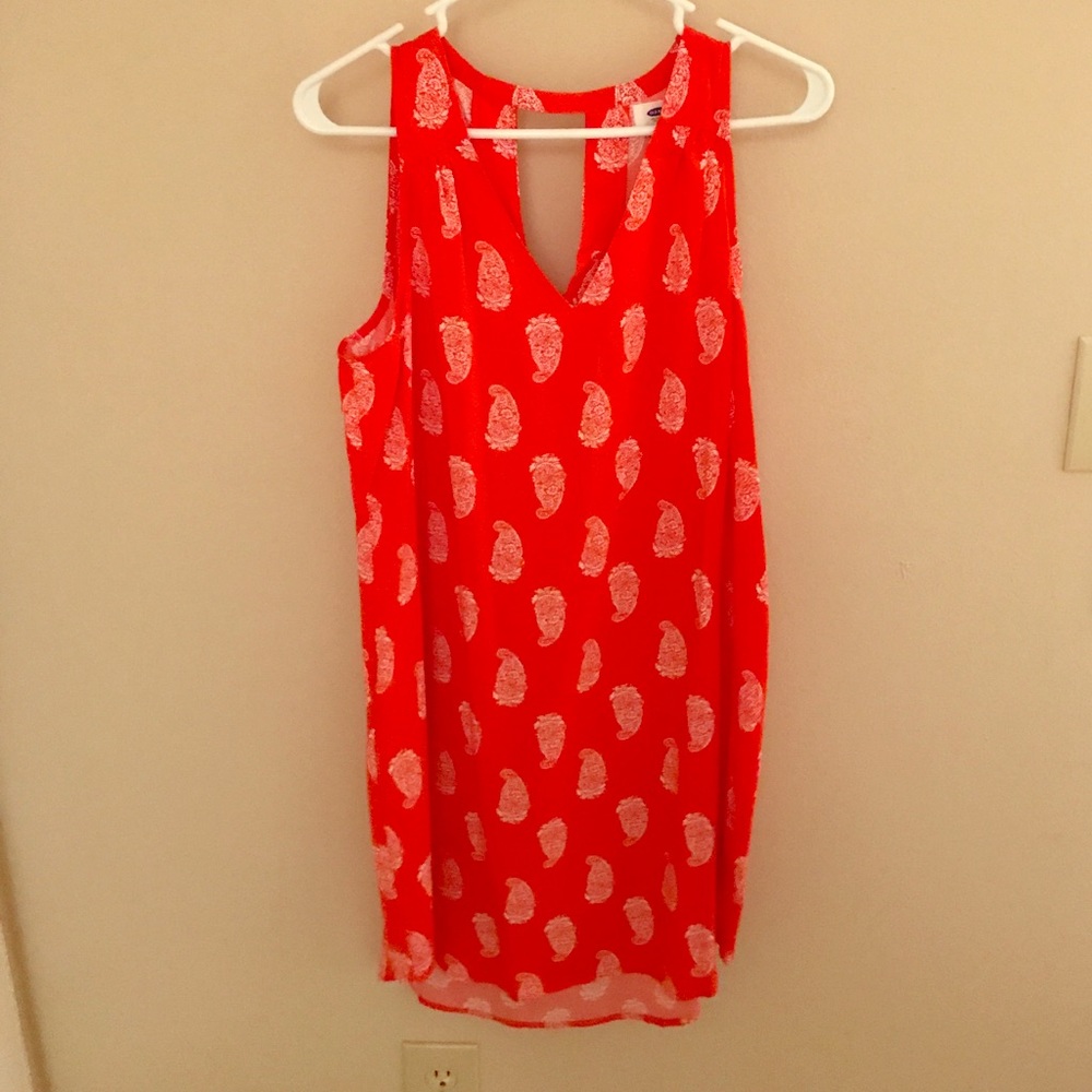 Old Navy orange sleeveless dress, Size Medium
