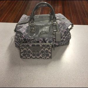 Coach bag with matching wallet