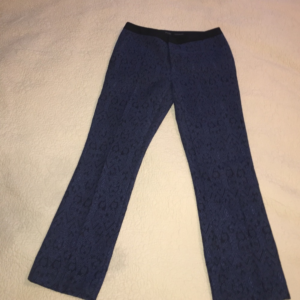 Royal blue and black crop pants