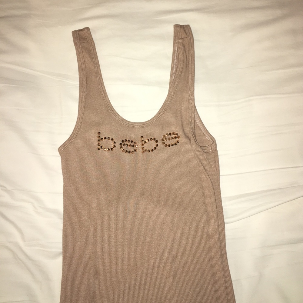 Taupe bebe tank top