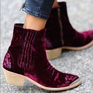 Free People Barbary Ankle Boot in Raspberry