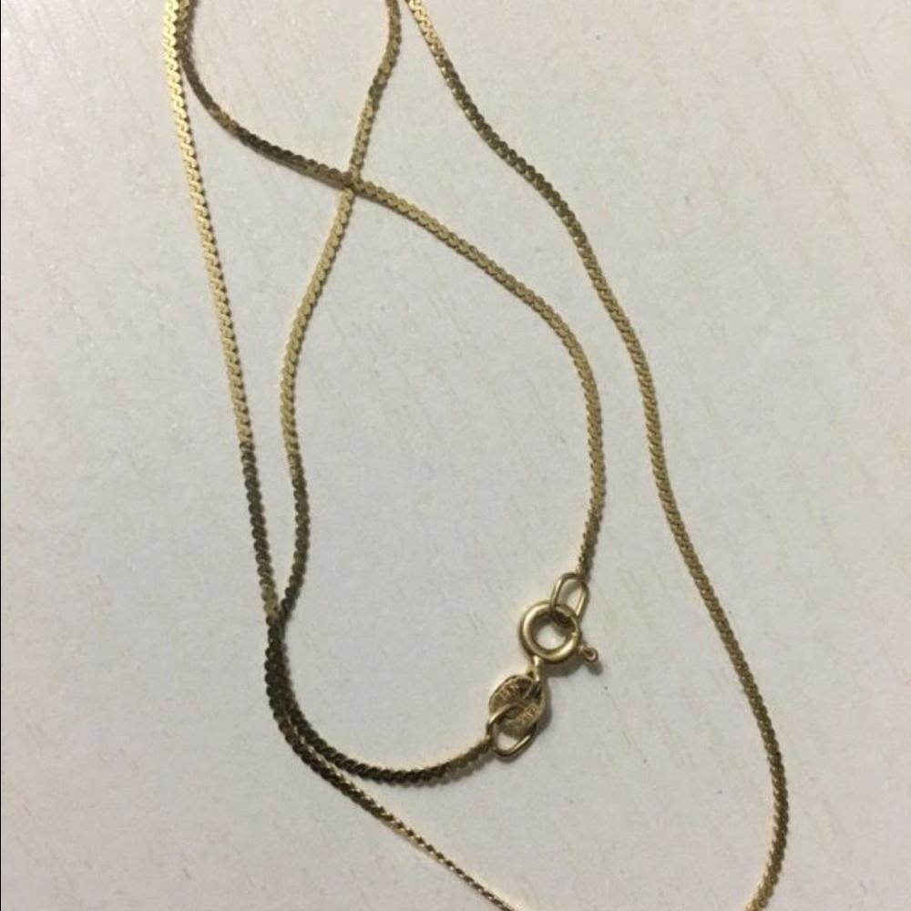 14k solid gold necklace 15"